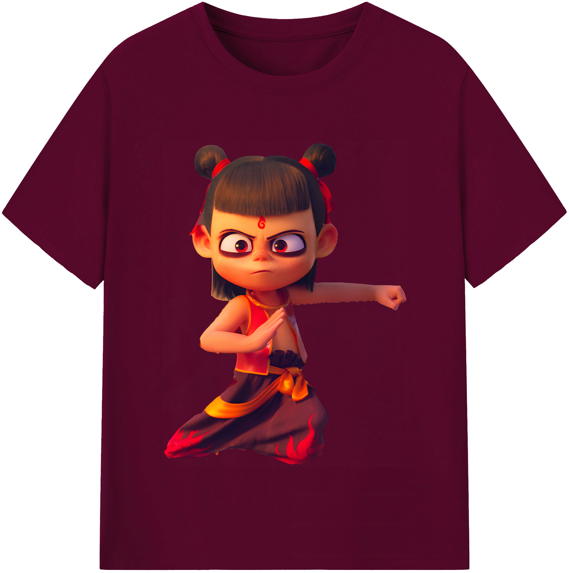 （画像用） Ne Zha 2 ナタ 魔童の大暴れ レディースカジュアルプリントTシャツ（綿100％）